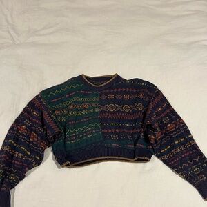 Vintage Cropped Knit Sweater - Size Small